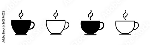 Coffee cup icon set. cup a coffee icon vector.