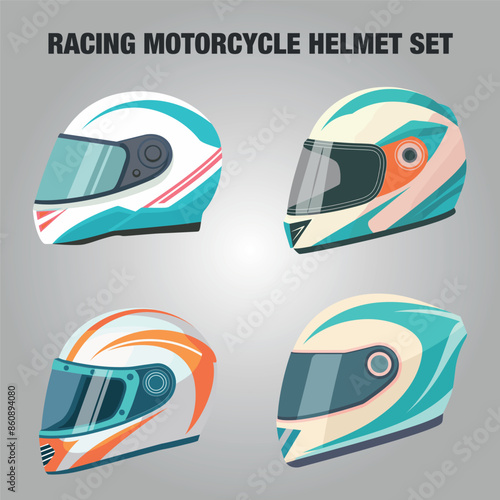 RACING MOTOCYCLE HELMET SET