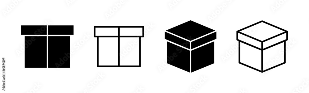 Box icon set. box vector icon, package, parcel Box icon set. box vector icon, package, parcel