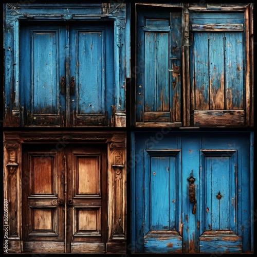 the AI Image Generator, colorful doors in row.