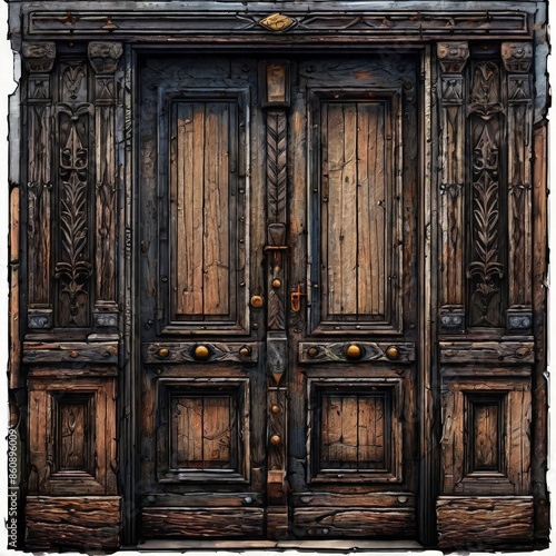 the AI Image Generator  colorful doors in row.
