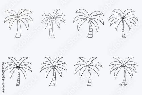 palm tree  line art silhouette vector palm, tree, vector, line, art, silhouette, drawing, clipart, icons, illustrations, graphics, outline, design 