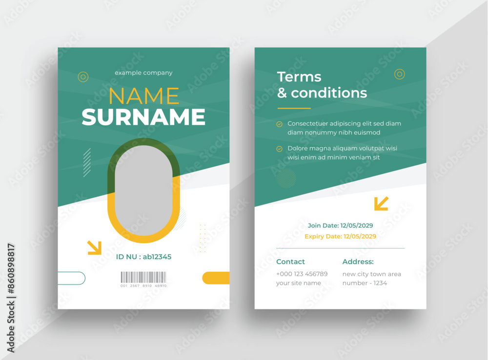 Fototapeta premium Office ID card, elegant business company ID card, Identity Card Template Vector