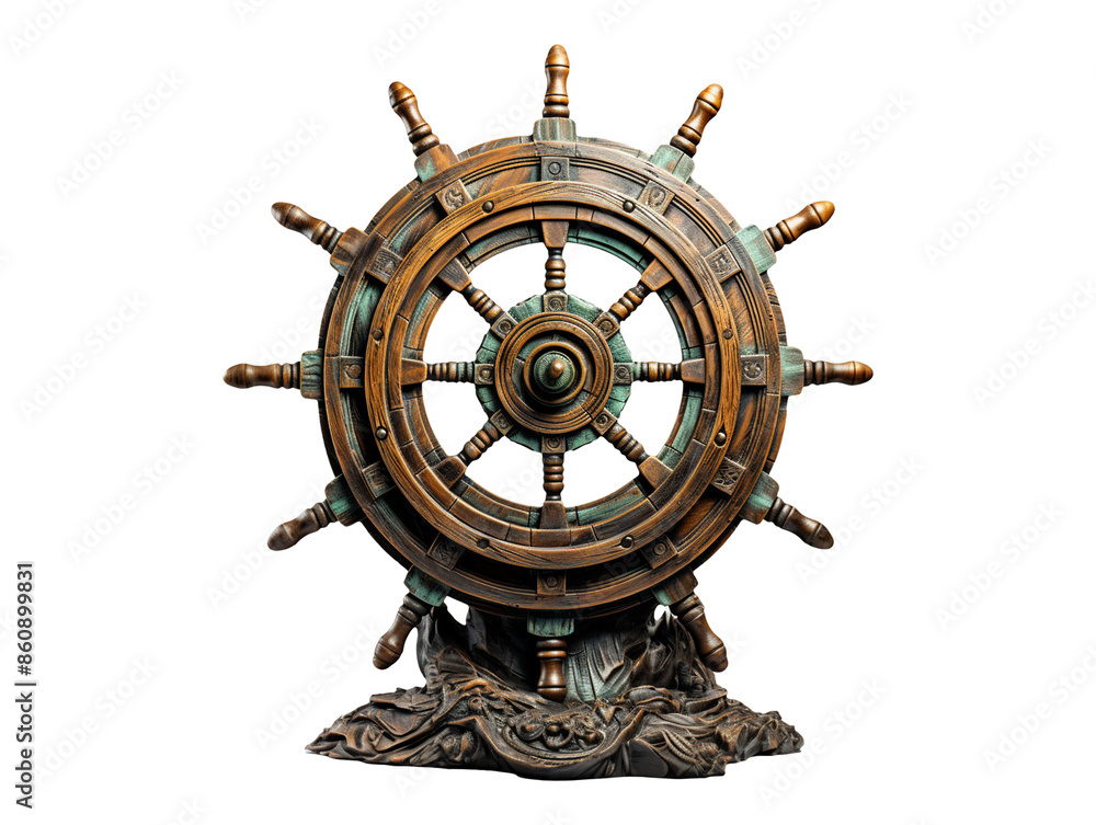 Obraz premium ship steering wheel