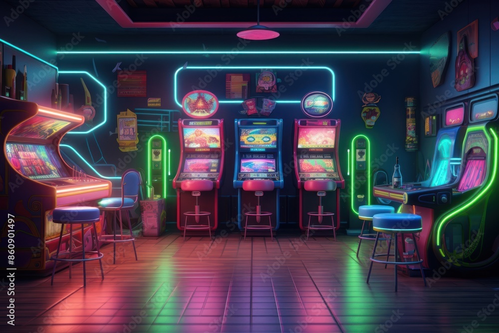 Gaming room nightlife game neon. Gaming room nightlife game neon.