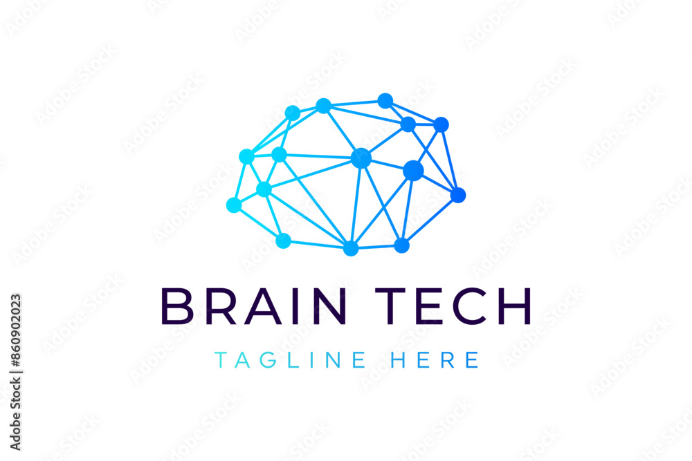 Brain Tech Logo Vector Design Brain Tech Logo Vector Design