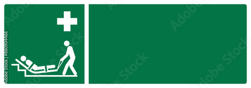 iso emergency and first aid safety signs evacuation mattress your custom message here landscape size 1/2 a4,a3,a2,a1