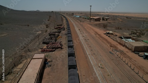 Train desert in Zouerat - The longest train in the world in Mauritania   photo