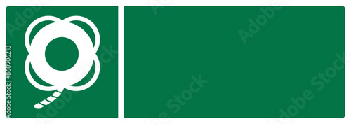 iso emergency and first aid safety signs lifebuoy with line your custom message here landscape size 1/2 a4,a3,a2,a1