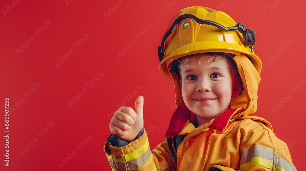 Confident Firefighter Showing Thumbs Up in Bright,Hyper-Detailed Editorial Style Portrait Confident Firefighter Showing Thumbs Up in Bright,Hyper-Detailed Editorial Style Portrait