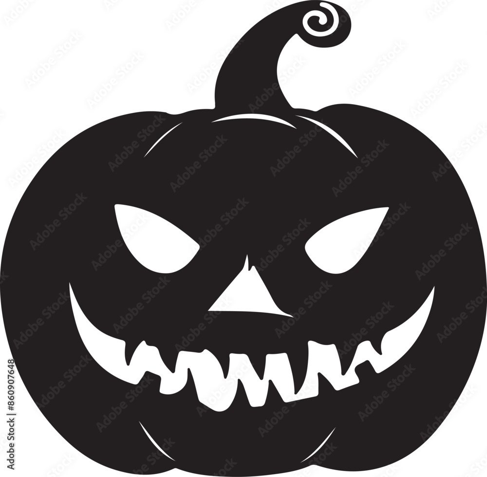 Halloween Pumpkin Silhouette Vector Illustration White Background Halloween Pumpkin Silhouette Vector Illustration White Background