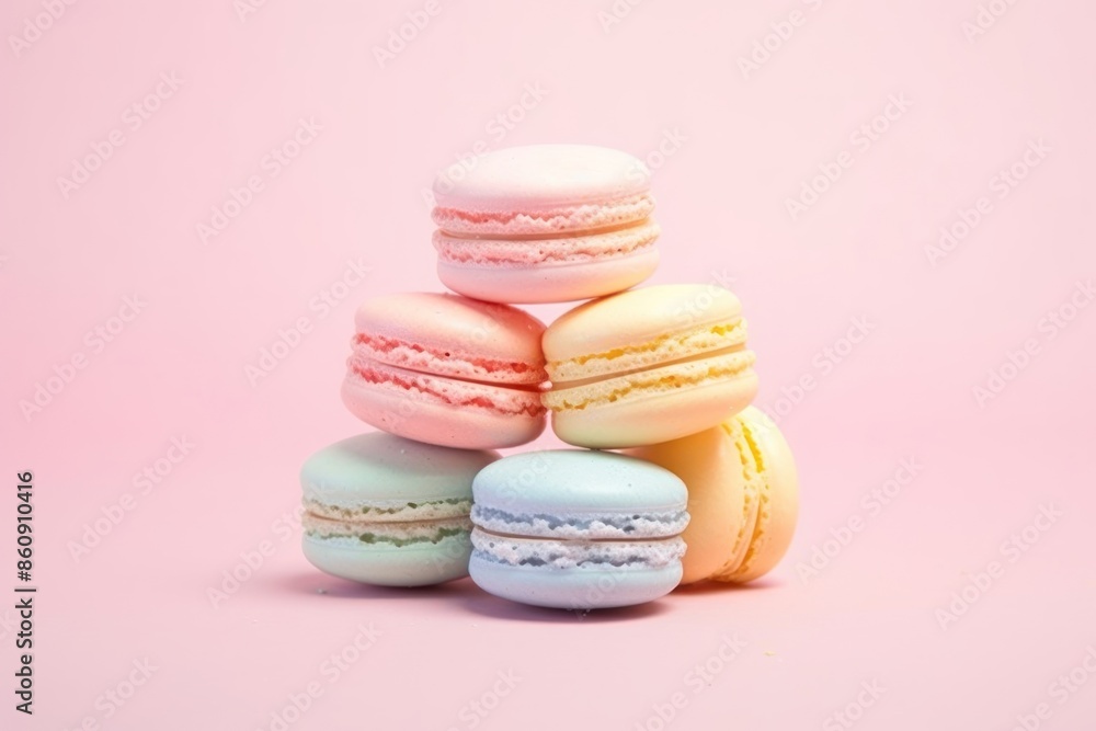 Fototapeta premium Aesthetic macaron background macarons food confectionery.