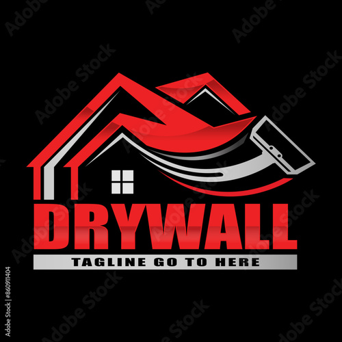 Modern drywall logo template