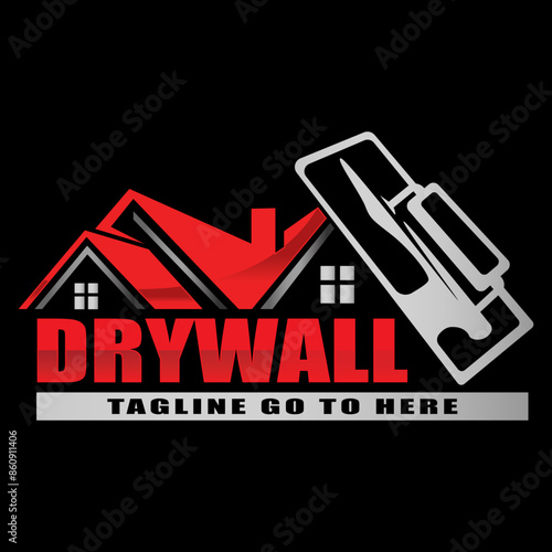 Modern drywall logo template