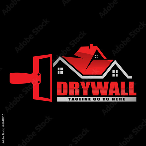 Modern drywall logo template