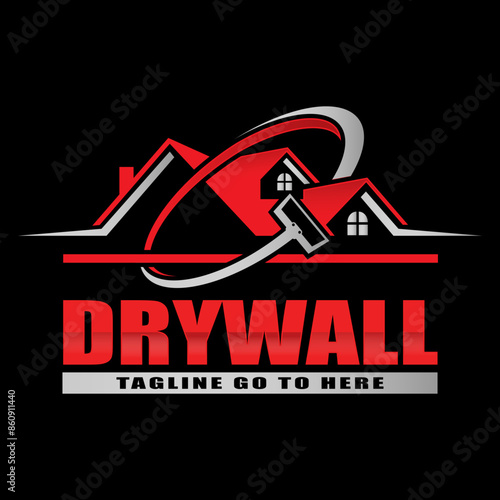 Modern drywall logo template