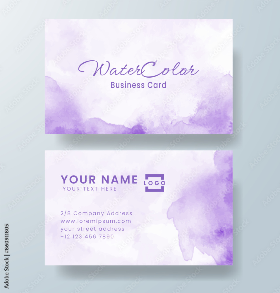 Beautiful business card template with watercolor Beautiful business card template with watercolor