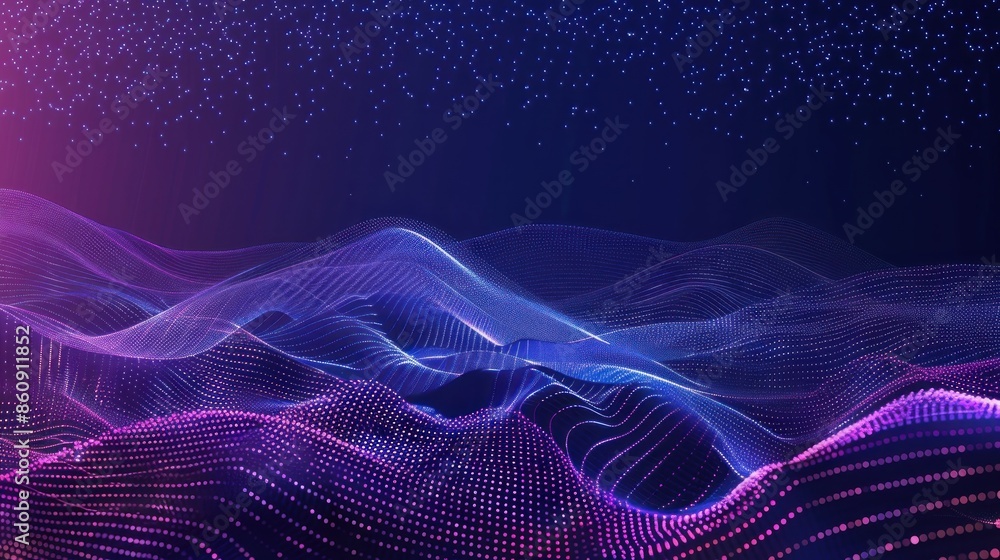 Abstract Digital Landscape with Glowing Particles Abstract Digital Landscape with Glowing Particles