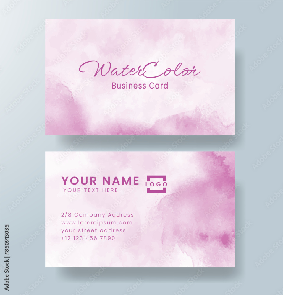 Beautiful business card template with watercolor Beautiful business card template with watercolor