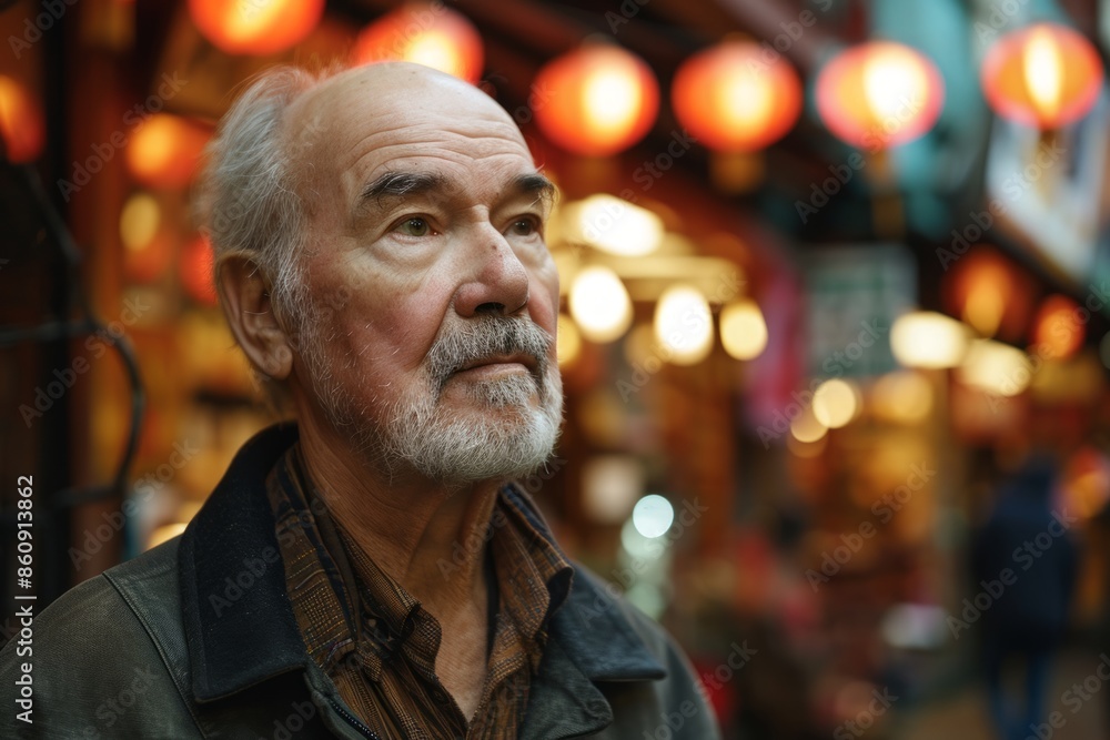 Portrait of a senior man on a street in Paris, France Portrait of a senior man on a street in Paris, France