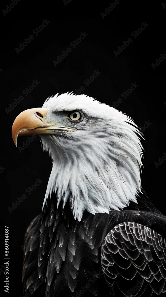 Fototapeta premium Bald Eagle award winning photography, minimalist, commercial ads photo, advertising, stunning
