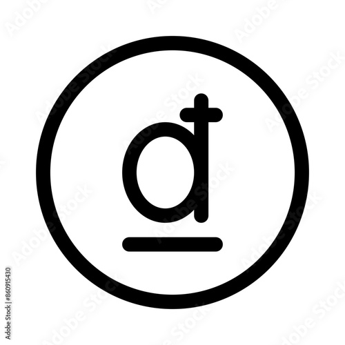 dong icon with line style, perfect for user interface projects