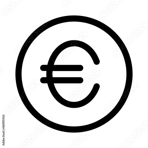 euro icon with line style, perfect for user interface projects