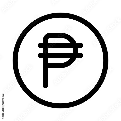 peso icon with line style, perfect for user interface projects
