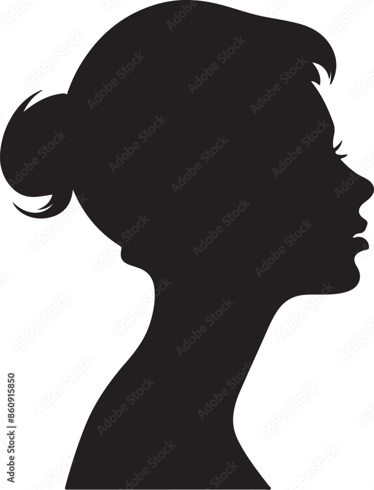 Female Head Silhouette Vector Illustration White Background Female Head Silhouette Vector Illustration White Background