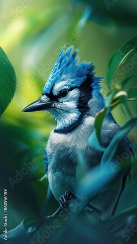 Blue Jay bird award winning photography, abstract, commercial ads photo, advertising, stunning, beautiful, centered, stock photo --ar 9:16 Job ID: be2ec60c-4282-49b9-9978-83eb970213ca photo