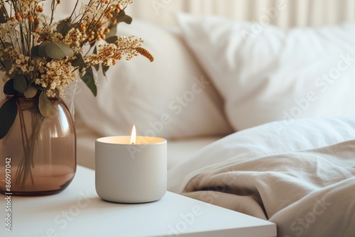 Candle cushion pillow table.