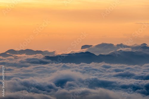 sunset in the mountains