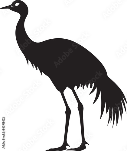 Moa Bird Silhouette Vector Illustration White Background photo