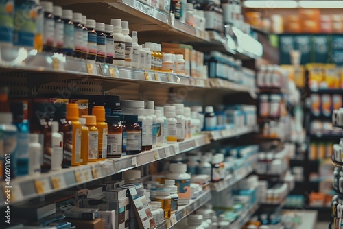 Wallpaper Mural Healthcare industry illustration with pills and capsules Torontodigital.ca