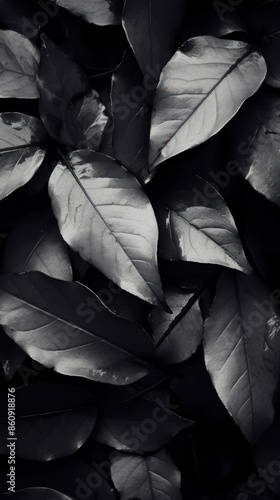 Photography of dries leaves aumtumn black monochrome white. photo