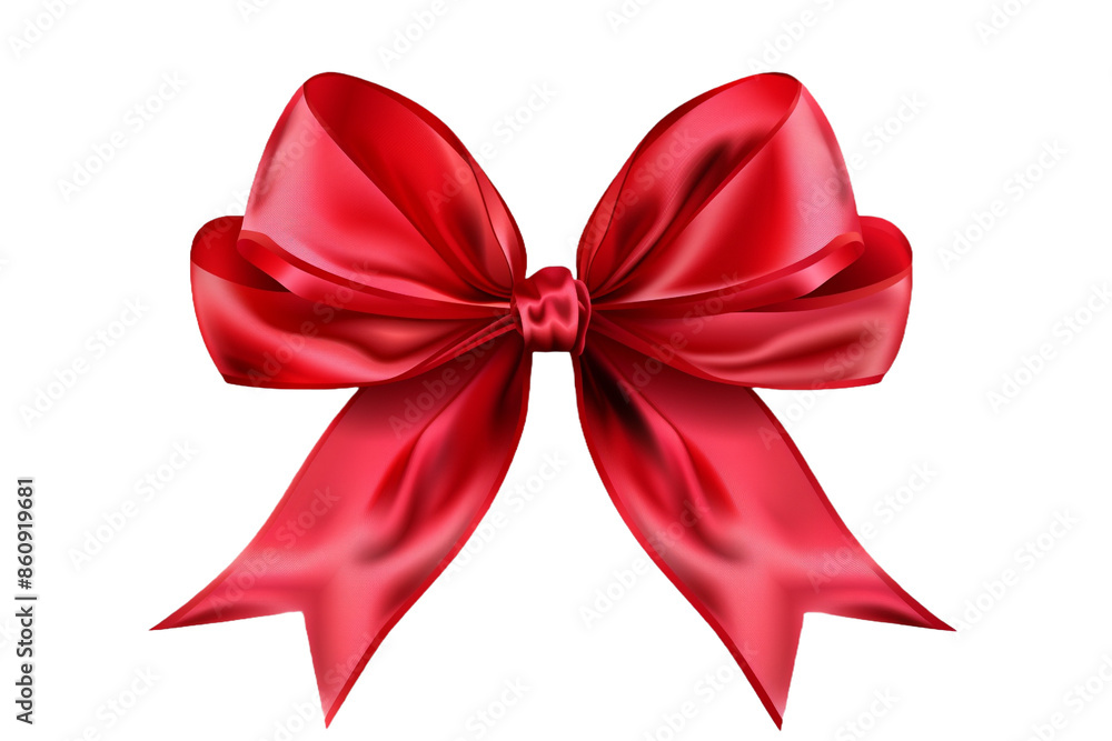 Fototapeta premium red bow isolated on transparent background