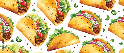 taco mexican food pattern background2 photo