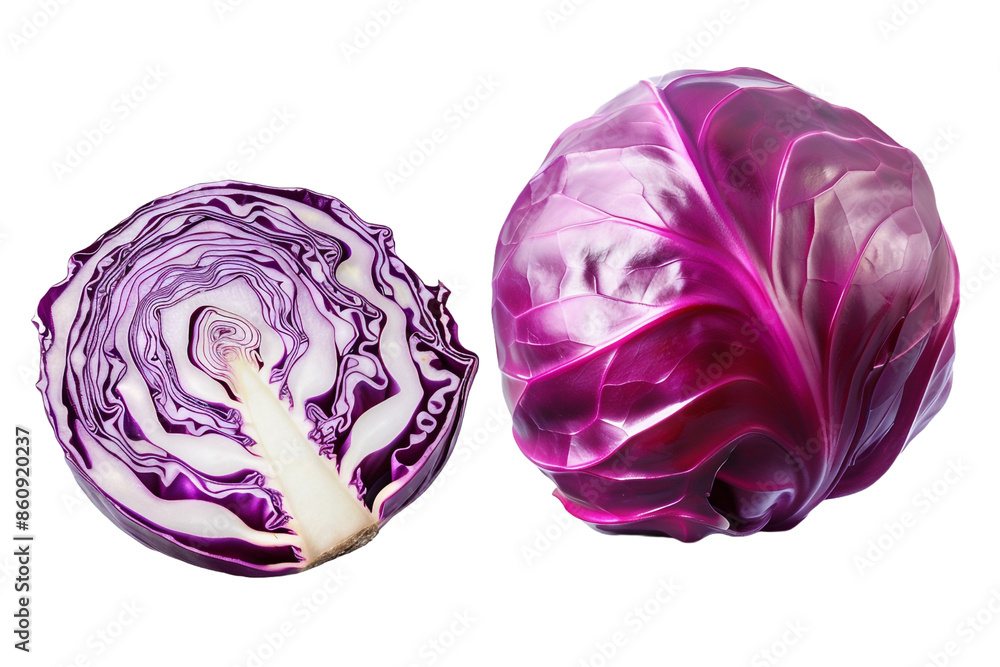 Fototapeta premium red cabbage isolated on transparent background