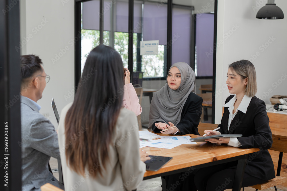 Asia business meeting   consultations of business people in the company's meeting room. 