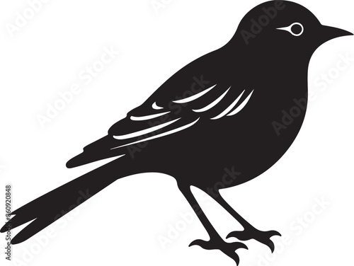 Lark Bird Silhouette Vector Illustration White Background