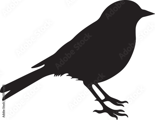 Lark Bird Silhouette Vector Illustration White Background