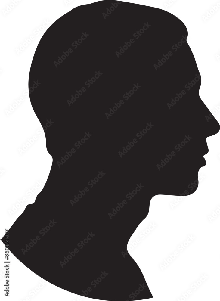 Male Head Silhouette Vector Illustration White Background Male Head Silhouette Vector Illustration White Background