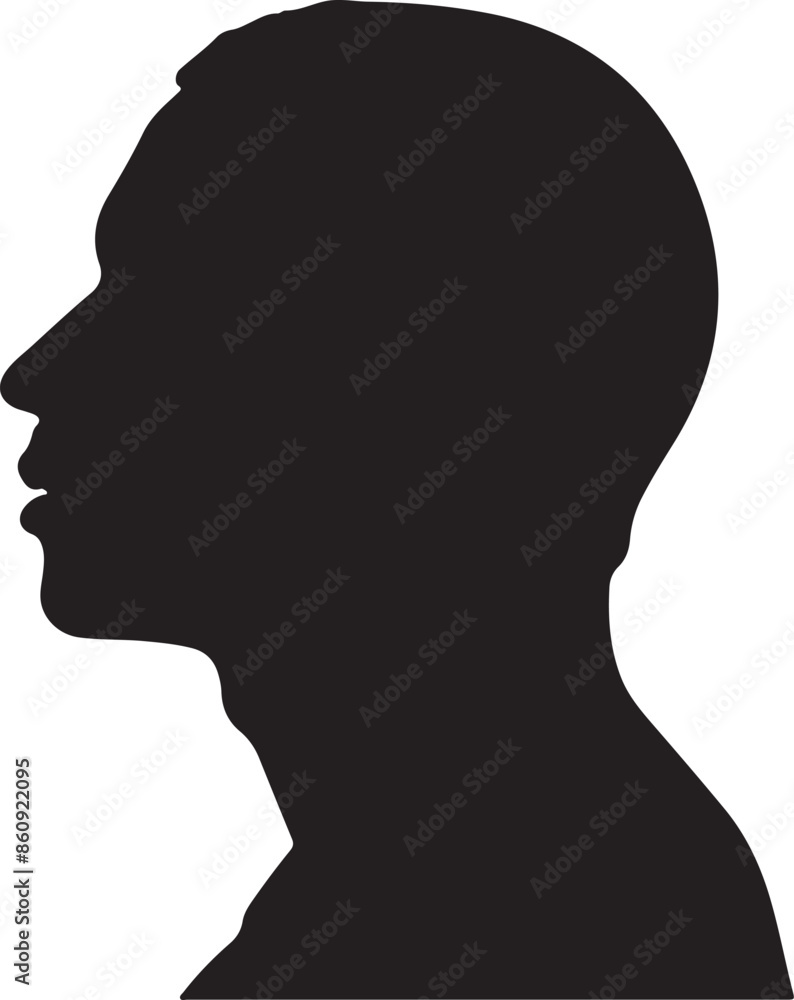 Male Head Silhouette Vector Illustration White Background Male Head Silhouette Vector Illustration White Background