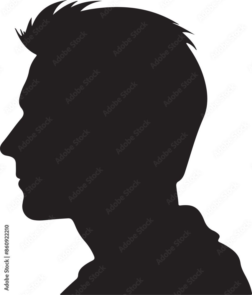 Male Head Silhouette Vector Illustration White Background Male Head Silhouette Vector Illustration White Background