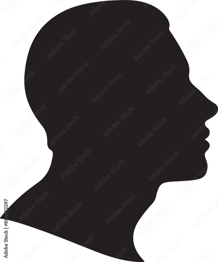 Male Head Silhouette Vector Illustration White Background Male Head Silhouette Vector Illustration White Background