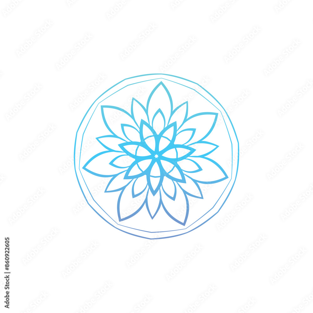 design simple pattern leaf circle with blue color design simple pattern leaf circle with blue color