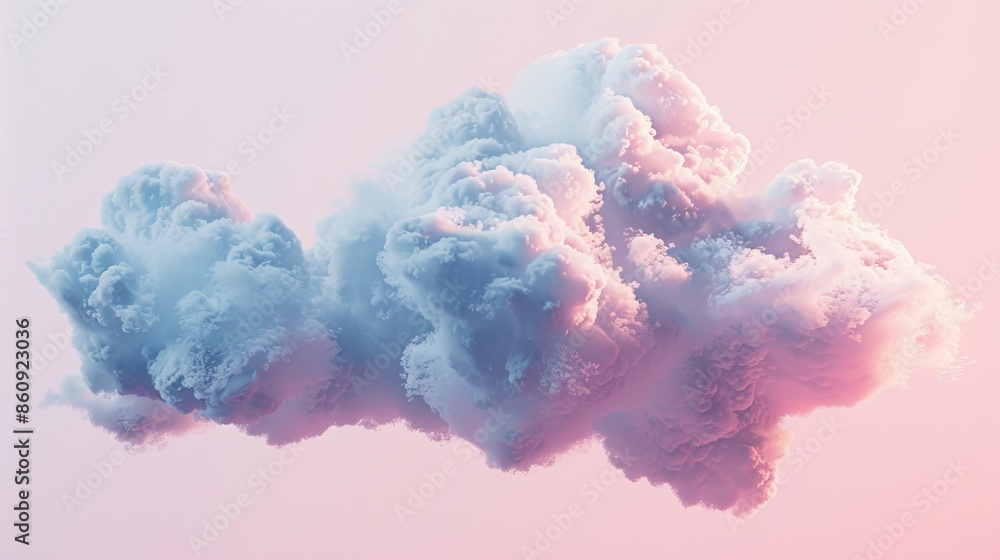 Serene fluffy cloud set against a light pink background, gentle and soft tones, tranquil and peaceful vibe Serene fluffy cloud set against a light pink background, gentle and soft tones, tranquil and peaceful vibe