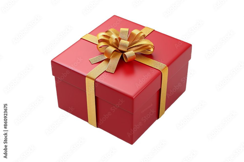 red gift box with gold ribbon isolated on transparent background red gift box with gold ribbon isolated on transparent background