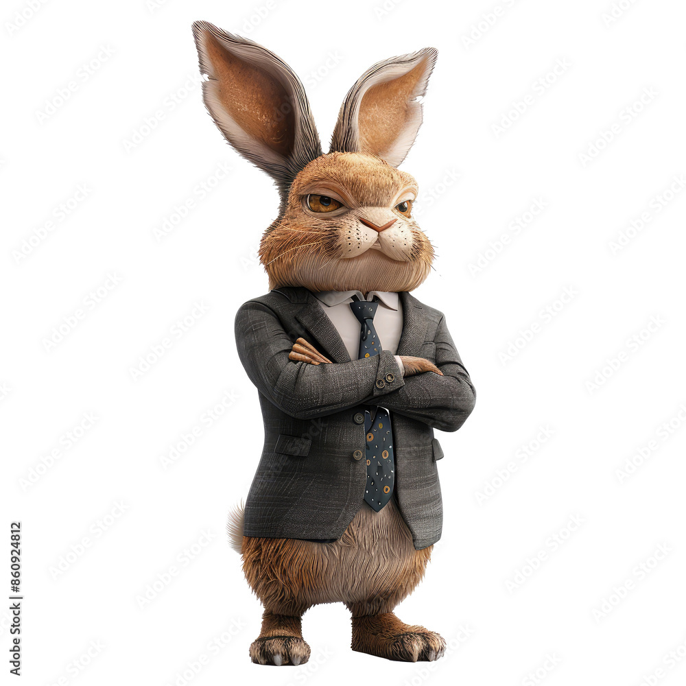 animal crossing of anthropomorphic Rabbit as businessman, full body ...