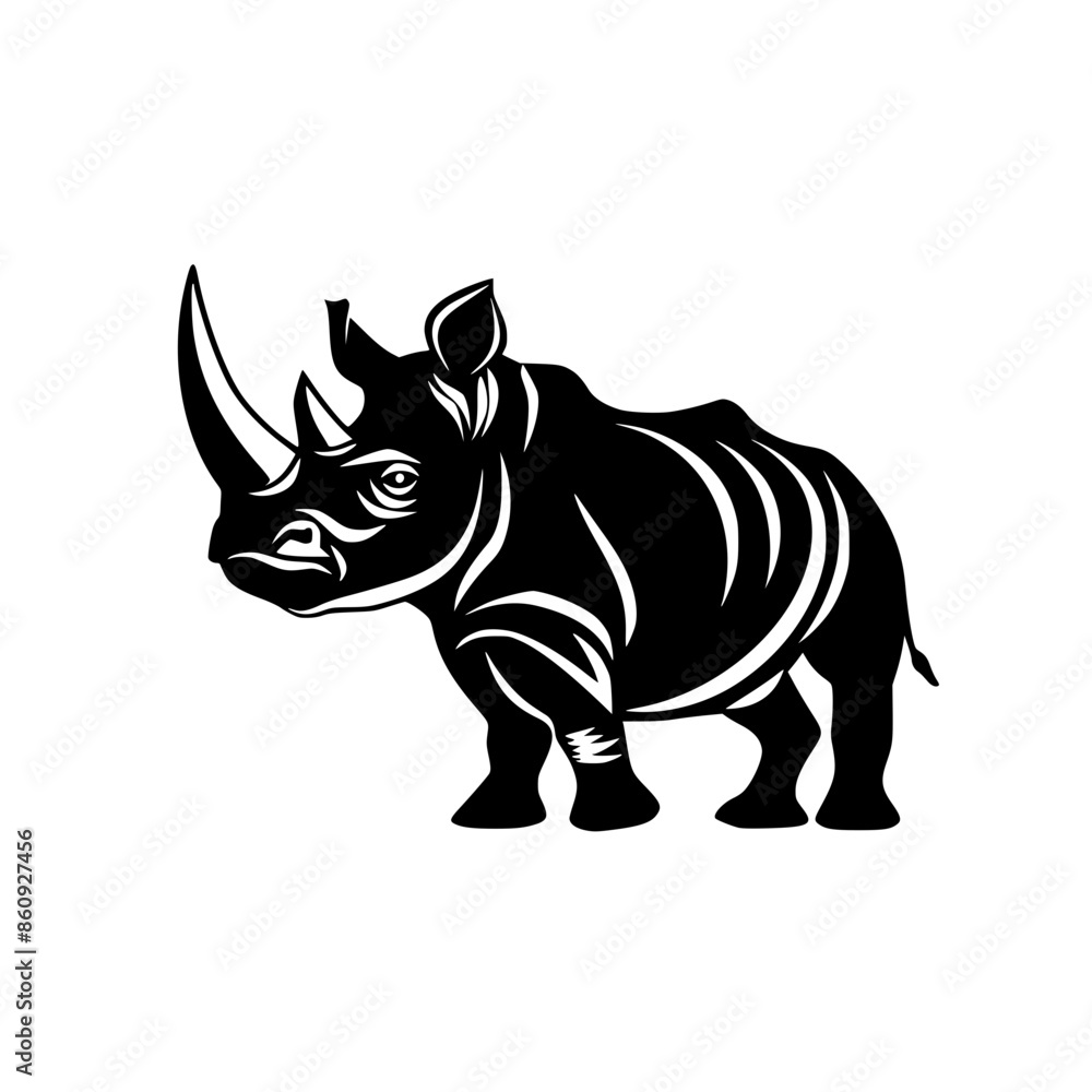 Stylized Rhino Illustration in Black and White, A bold, stylized black and white illustration of a rhino, featuring clean lines and artistic patterns, highlighting strength and uniqueness.
Stylized Rhino Illustration in Black and White, A bold, stylized black and white illustration of a rhino, featuring clean lines and artistic patterns, highlighting strength and uniqueness.